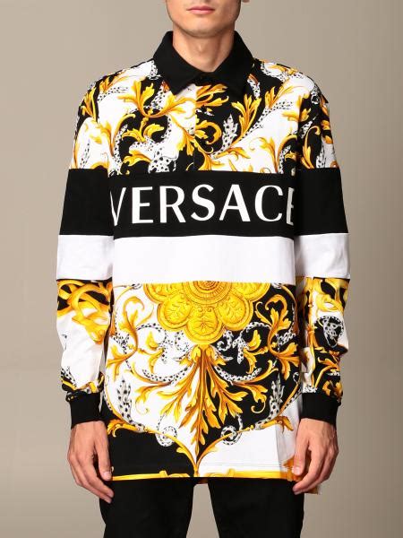 versace polo long sleeve|versace polo shirt price.